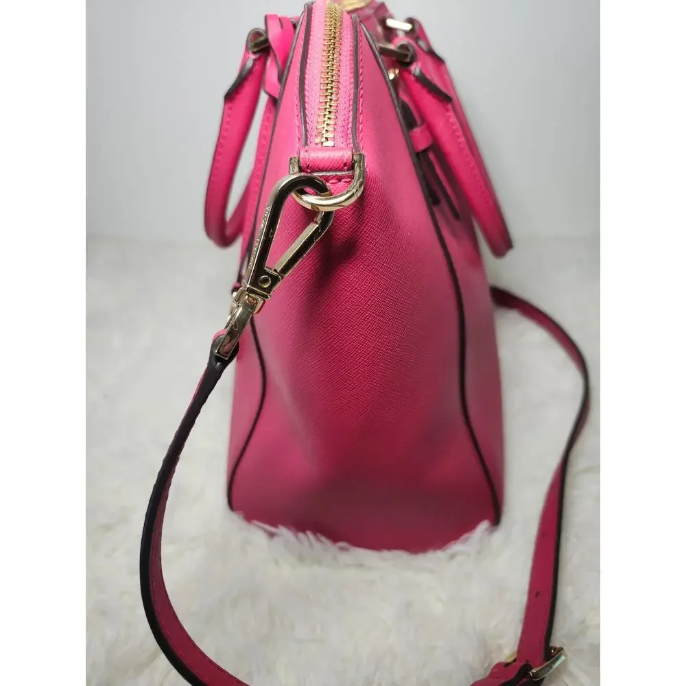Michael Kors Top Handle Satchel Pink Leather Gold Hardware Classic Preppy Bag